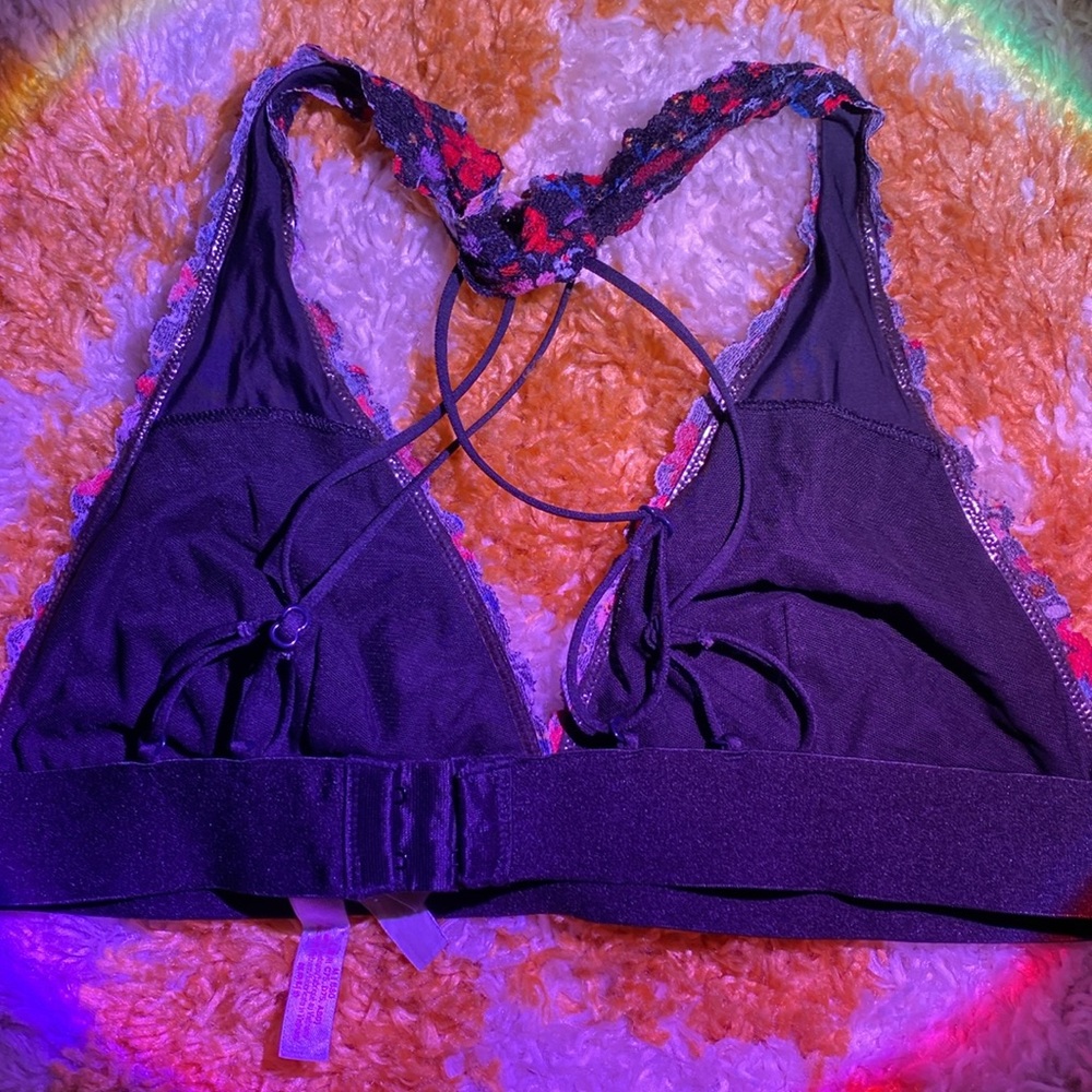 PINK VS Lace Halter Top in Black - Picture 3 of 5